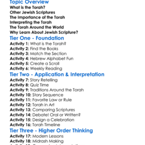 The Torah And Jewish Scripture Worksheet Activity Booklet