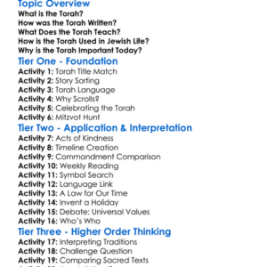 The Torah Worksheet Activity Booklet