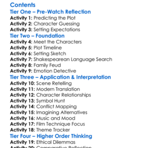 The Tragedy Of Romeo And Juliet 1982 Worksheet Activity Booklet