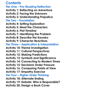 The Tragedy Of The Korosko Arthur Conan Doyle Worksheet Activity Booklet