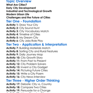 The Transformation Of Cities Worksheet Activity Booklet