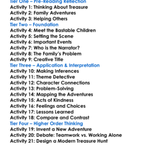 The Treasure Seekers E Nesbit Worksheet Activity Booklet