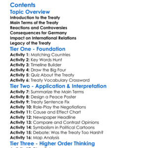 The Treaty Of Versailles And Its Consequences Worksheet Activity Booklet