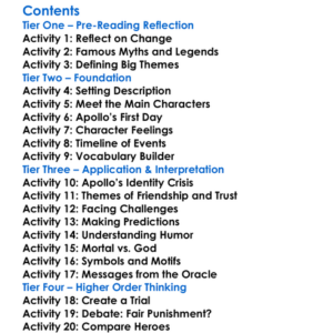 The Trials Of Apollo The Hidden Oracle Rick Riordan Worksheet Activity Booklet