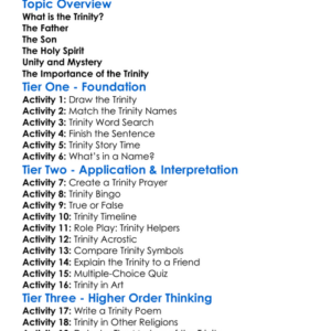 The Trinity Worksheet Activity Booklet