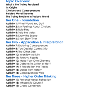 The Trolley Problem Worksheet Activity Booklet