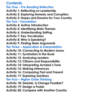 The Trouble With Nigeria Chinua Achebe Worksheet Activity Booklet