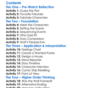 The True Story Of The 3 Little Pigs 2003 Worksheet Activity Booklet