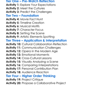 The Turandot Project 2000 Worksheet Activity Booklet
