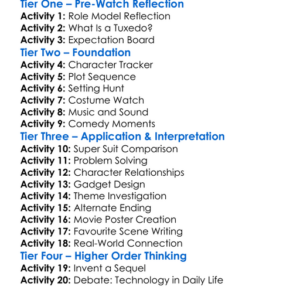 The Tuxedo 2002 Worksheet Activity Booklet