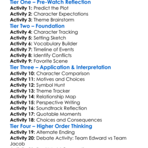 The Twilight Saga Eclipse 2010 Worksheet Activity Booklet