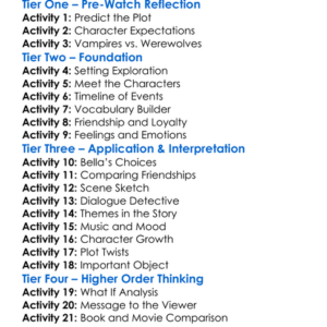 The Twilight Saga New Moon 2009 Worksheet Activity Booklet