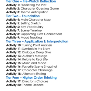 The Unchosen One 2021 Worksheet Activity Booklet