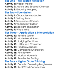 The Unforgivable 2021 Worksheet Activity Booklet