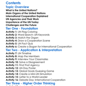 The United Nations And International Cooperation Worksheet Activity Booklet