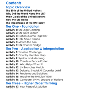 The United Nations Creation And Aims Worksheet Activity Booklet
