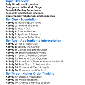 The United States As A World Power Worksheet Activity Booklet