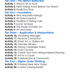 The Universe Of Keith Haring 2008 Worksheet Activity Booklet