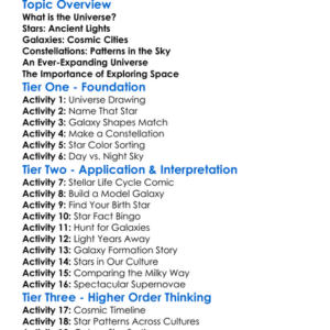 The Universe Stars And Galaxies Worksheet Activity Booklet