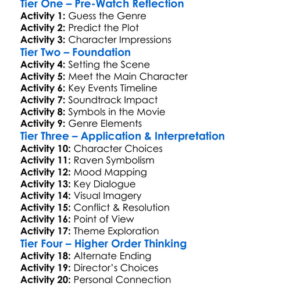 The Unkindness Of Ravens 2016 Worksheet Activity Booklet
