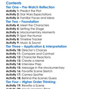 The Untitled Star Wars Mockumentary 2003 Worksheet Activity Booklet