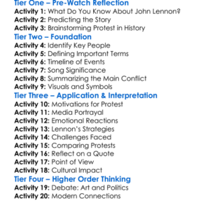 The Us Vs John Lennon 2006 Worksheet Activity Booklet