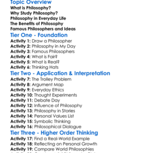 The Value Of Philosophy Worksheet Activity Booklet