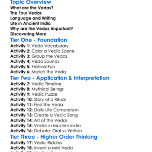 The Vedas Worksheet Activity Booklet
