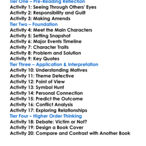 The Victim Saul Bellow Worksheet Activity Booklet