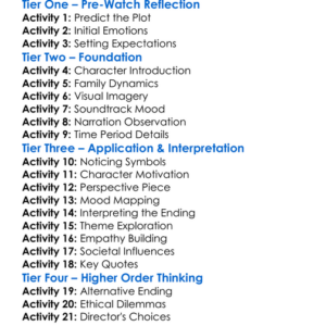 The Virgin Suicides 2000 Worksheet Activity Booklet