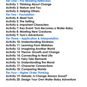 The Water-Babies Charles Kingsley Worksheet Activity Booklet