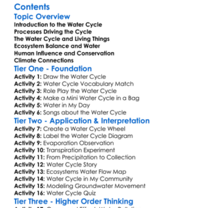 The Water Cycle And Its Role In Ecosystems Worksheet Activity Booklet
