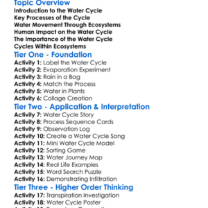 The Water Cycle In Ecosystems Worksheet Activity Booklet