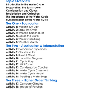 The Water Cycle In Nature Worksheet Activity Booklet