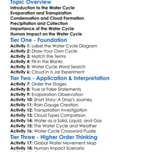 The Water Cycle Worksheet Activity Booklet