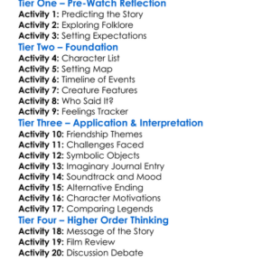 The Water Horse Worksheet Activity Booklet