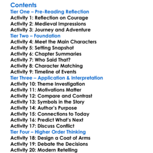 The White Company Arthur Conan Doyle Worksheet Activity Booklet