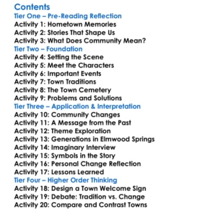 The Whole Towns Talking Fannie Flagg Worksheet Activity Booklet