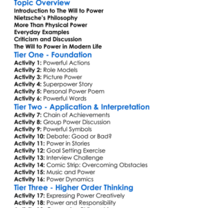 The Will To Power Worksheet Activity Booklet