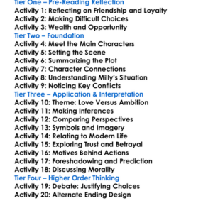 The Wings Of The Dove Henry James Worksheet Activity Booklet