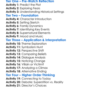 The Witch 2016 Worksheet Activity Booklet