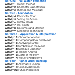 The Witches 1990 Worksheet Activity Booklet