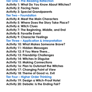 The Witches Roald Dahl Worksheet Activity Booklet