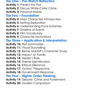 The Wizard Of Lies 2017 Worksheet Activity Booklet