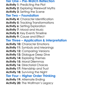 The Wolfman 2010 Worksheet Activity Booklet