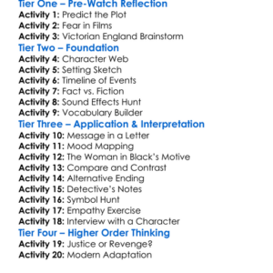 The Woman In Black 2012 Worksheet Activity Booklet