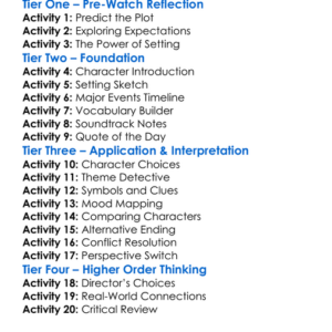 The Woman In The Yard 2025 Worksheet Activity Booklet