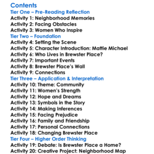 The Women Of Brewster Place Gloria Naylor Worksheet Activity Booklet