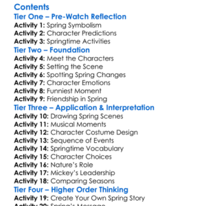 The Wonderful Spring Of Mickey Mouse 2022 Worksheet Activity Booklet