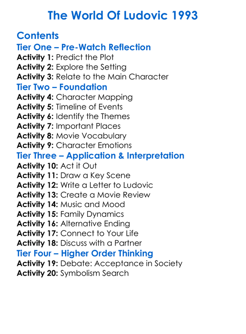 The World Of Ludovic 1993 Worksheet Activity Booklet